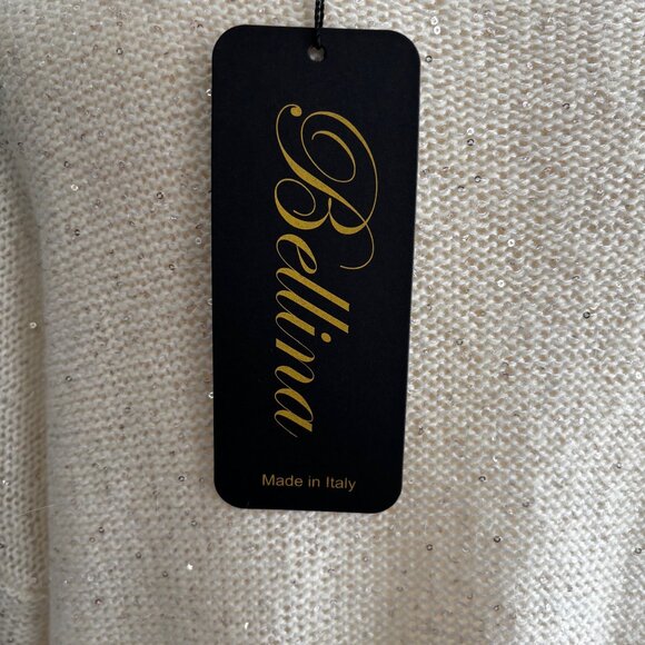 BELLINA WOOL AND ALPAKA BLEND EMBELLISHED OMBRE DESIGN SWEATER, SZ. M, NWT - Picture 7 of 9